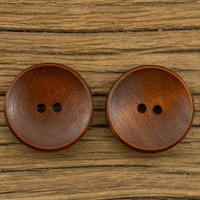 Kancing Kayu Vintage Motif Bintang Berlian 2 Lubang, Lapisan Anti Air, Warna Coklat Tua, Ukuran 25mm 1 Inci, Grosir