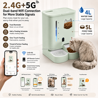Distributeur de nourriture intelligent programmable à double alimentation, grande capacité 5L, écologique et moderne, avec caméra pour chats et chiens
