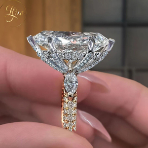 Custom VVS Lab anello di fidanzamento con diamanti da donna di lusso in oro bianco 925 argento gioielli da donna - Product Image 2