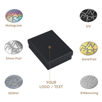 Boîte cadeau en carton noir personnalisée INPACK en gros avec gaufrage et impression de logo pour bagues, bijoux, montres, emballage papier