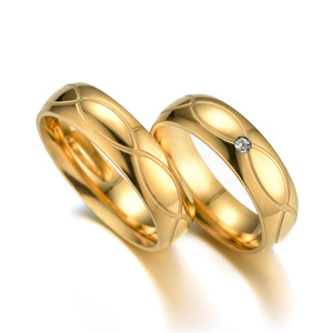 Paarringe aus Titanstahl, 6mm Verlobungsringe, Alltagsringe, 18K Vergoldete Ringe aus Edelstahl für Männer und Frauen - Product Image 3