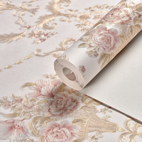 3D Morden Rétro Stéréo Gaufrage Papier Peint Auto-Adhésif Non-tissé Papier Peint Pastorale Fleur Sticker Mural Décoration de la Maison