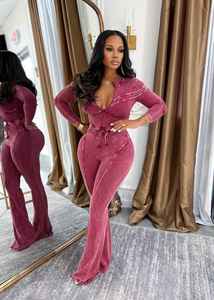 वास्तविक वॉश रेट्रो खिंचाव दो-टुकड़ा स्वेटशर्ट और उच्च कमर के फ्लैयर पैर पैंट - Product Image 5