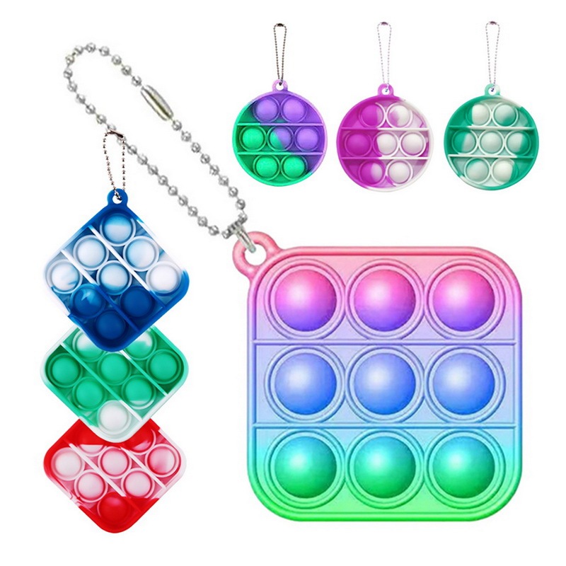 Mini Push Pops Bubble Toy Fidget Keychain