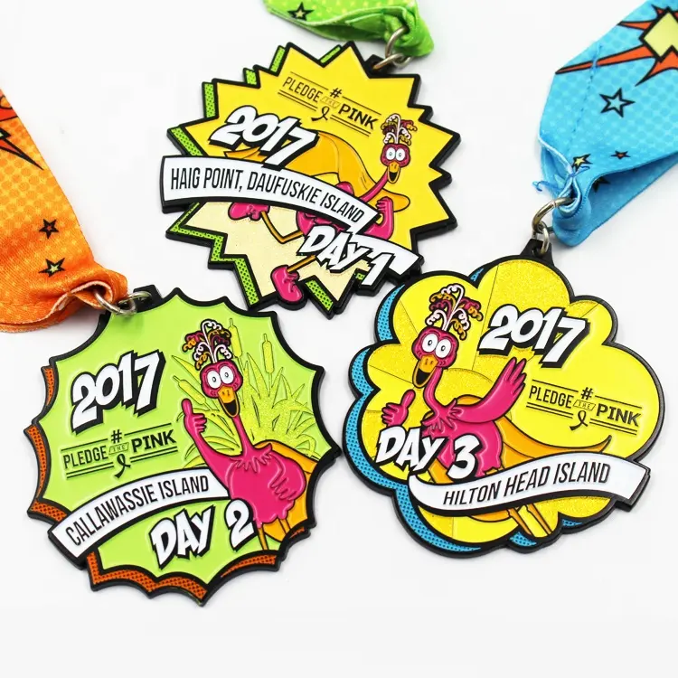 Oneway 3D-Metall-Gold Triathlon-Finisher Marathon große Laufsport-Medaillen individuelle Medaillon-Medaille Trophäen und Medaillen