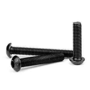 50 unids/bolsa de acero al carbono 12,9 negro cabeza redonda hexagonal tornillo de máquina métrico M1.6 M2 M2.5 M3 M4 M5 M6 M8 M10 M12 <span class=keywords><strong>DIN7380</strong></span> - Product Image 6