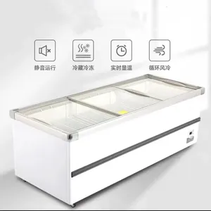 Energy Efficient Cabinet Supermarket Island Showcase Freezer Chest Display Refrigerator