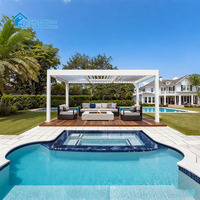 Pergola de jardin bioclimatique motorisée de luxe Sweet Home, certifiée CE, imperméable, avec toit rigide en aluminium, pour l'extérieur