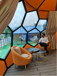 Tente dôme en verre de 5M 6M 7M 8M pour hôtel de villégiature glamping avec verre miroir en forêt - Product Image 4
