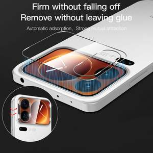 [2025 Nouveauté] Film de protection d'objectif d'appareil photo pour téléphone 17 ProMax, verre nano 9H pour XiaoMi iPhone, transparent, résistant aux rayures, anti-reflets, base et objectif - Product Image 1