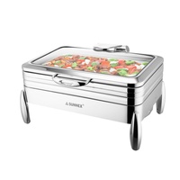 En promotion : Réchaud de buffet Sicily Range 1/1, chauffe-plats 8,5 L, haut de gamme, en acier inoxydable SS304, avec souffleur d'air chaud et contrôle automatique de la température