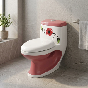 Inodoro de Una Pieza de Alta Gama con Aspecto de Mármol Moderno, Inodoro de Cerámica Sifónico Montado en el Suelo para Baño, Uso en Hoteles y Villas - Product Image 6