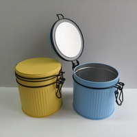 Boîte de rangement en fer pour grains de café et biscuits, en fil d'acier coloré personnalisé, de qualité alimentaire, avec fermeture sécurisée, conteneur en aluminium de haute qualité