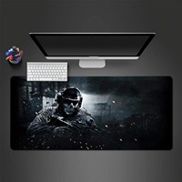 Grand tapis de souris pour jeux d'anime, tapis de bureau noir pour ordinateur portable, tapis de bureau avec bord cousu, base en caoutchouc antidérapante, tapis de souris pour joueur, bureau