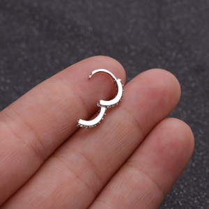 Dropshipping Bán Buôn Thép Không Gỉ Piercing Trang Sức Bông Tai Sang Trọng Hoop Earrings Đối Với Lady Ba Kích Thước Sụn Bông Tai - Product Image 6