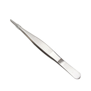 Stainless Steel Laboratory Tweezers 10Cm Straight And Curved Tips With Teeth For Precision Assembly And Biological Experiments - Product Image 3