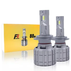 F8 80W Per Bulb 12V LED Light H4 Headlights CSP Chips Canbus 7035 H9 H4 H7 H11 Led H1 Car Bulbs 9006 9005 24000lm 160W Headlamp