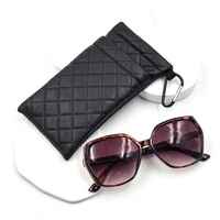 Étui à lunettes double compartiment en cuir souple avec crochet pour lunettes de soleil