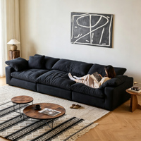 Canapé modulaire moderne italien ATUNUS en tissu lin avec rembourrage en duvet et mousse, canapé sectionnel modulaire, ensemble de meubles pour salon