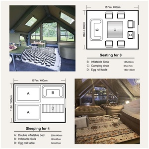 <span class=keywords><strong>Tenda</strong></span> da <span class=keywords><strong>Campeggio</strong></span> Gonfiabile OEM per 8-10 Persone, Grande, a Doppio Strato, in PVC Oxford Impermeabile, con Tre Camere e Un Soggiorno, Montaggio Rapido Automatico - Product Image 6