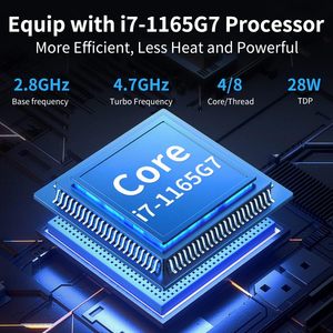 Mini <span class=keywords><strong>PC</strong></span> <span class=keywords><strong>de</strong></span> <span class=keywords><strong>Escritorio</strong></span> sin Ventilador, Core I7-1165G7, 16G DDR4 RAM, 256G NVME SSD, 4K, 1* 1*DP VESA, Windows 11 Pro, en Stock - Product Image 2