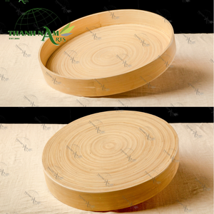 Plateau de présentation rond en bambou personnalisé par OEM plateau en bambou naturel écologique pour la décoration de table de restaurant et de cuisine - Product Image 6