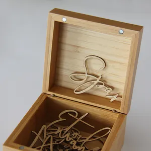 Petite boîte de rangement en bambou Boîtes en bois élégantes pour artisanat en bois