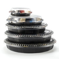 LOKYO Vente en gros de boîtes rondes jetables en plastique thermoformé pour sushis et gâteaux, barquettes à emporter pour le déjeuner