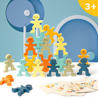Jeu de construction de 18 pièces, jeu de construction Montessori en bois, jouet sensoriel pour enfant, tri et empilage