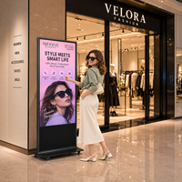 Kiosque publicitaire numérique à écran tactile LCD de 43, 50 et 55 pouces avec CMS basé sur le cloud, IP54, utilisé dans les centres commerciaux