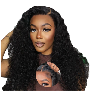 Pelucas de cabello humano brasileño sin pegamento para mujer 5x5 precortadas ondas de agua profunda 4x4 HD transparente peluca lista para usar - Product Image 1