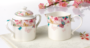 Hochwertige Keramik Bone China Zuckerdose mit Deckel Tee-<span class=keywords><strong>Set</strong></span> Sahnekrug für Geschirr - Product Image 5