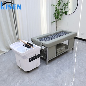 KISEN Équipement de Salon de Beauté : Lit de Shampoing Portable avec Circulation d'Eau, Thérapie Capillaire, Massage et Moxibustion pour Salon de Coiffure - Product Image 1
