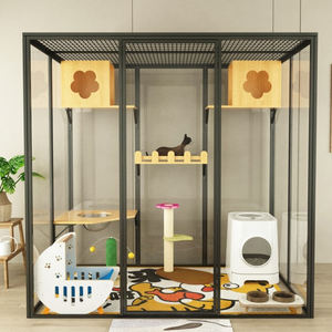 ZMaker فاخر كبير داخلي بفتحات تهوية سرير خشبي لفيلا القط سرير عش بنمط صلب عرض القط منزل كاتي - Product Image 6