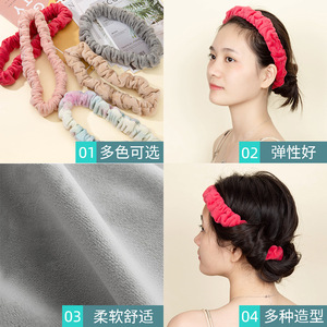 Élastique à cheveux 19 cm en flanelle douce multifonction pour usage quotidien – Gris, Rose Rouge, Beige, Rose, Tie-Dye, Couleur Unie - Product Image 3