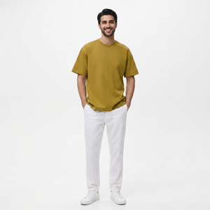 Camiseta de Hombre con Hombros Caídos, Nueva Moda, Precio Económico OEM, Super Calidad, Colores Personalizados con Logotipo, Ecológica, 100% Algodón, Talla Grande - Product Image 1