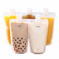 Pochette souple alimentaire en PE avec bec verseur 200 ml pour emballage de liquides (gelée, lait, thé, boisson) - Impression personnalisée pour l'emballage
