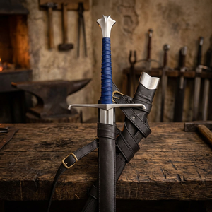 Espada Larga Medieval de Acero con Alto Contenido de Carbono Forjada a Mano, Réplica de Fantasía, con Funda de Cuero, Cuchillo Utilitario, OEM Personalizable, Colección - Product Image 2
