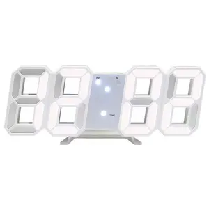 3d Led Muur Digitale Klok Tijdkalender Thermometer Display Elektronische Moderne Stijlvolle Desktop Klok