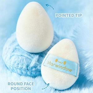 Niedliches Katzen-Design Kosmetik-Puderquaste 3er-Set Weiche Wiederverwendbare Mischquaste Herz Rund Tropfenform für Loses Puder Gesichts-Make-up - Product Image 3
