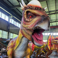 Modèle de tête de Stygimoloch animatronique artisanal pour parc à dinosaures, décoration de robot tête de dinosaure personnalisée