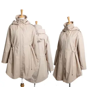 Oem tùy chỉnh mùa đông Áo gió có thể tháo rời Parker xuống áo khoác trench coat