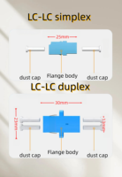LC Fiber Optic Adapter FTTH Duplex Connector LC Duplex Fiber Optic Adapter and Coupler with Fiber Optic Patch and Patch Cord