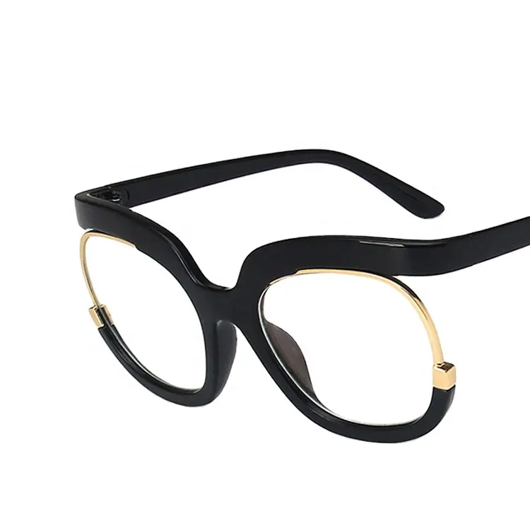 2023 Trendy Flat Top Oogbril Vrouwen Brillen Monturen Snoep Kleur Gradiënt Bril Oversized Optische Frames