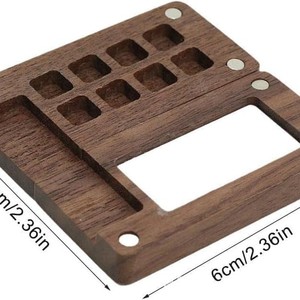 Boîte à peinture en bois de noyer 6 cm/2,36 po, palette de rangement rectangulaire pour l'art et le dessin - Product Image 1