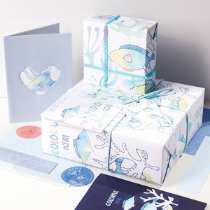 Papel de elemento marino, papel de embalaje de hierba, papel de regalo - Product Image 6