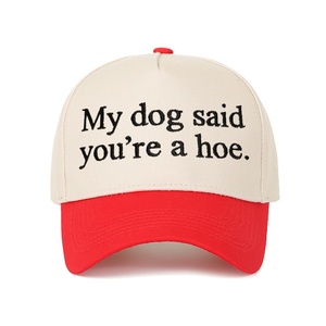 Cappellino da Baseball a Cinque Pannelli Bicolore con Scritta 'My Dog Said You're a Hoe' in Cotone 100% Casual Hip Hop per Esterni - Product Image 2