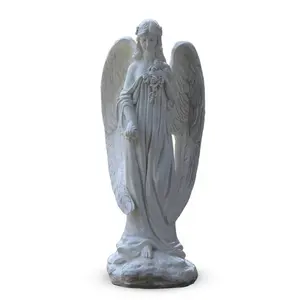 European Manor Outdoor Garden Hotel Marble Landscape Figure Statue Large Angel Sculpture