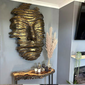 Escultura de bronze para decoração de parede de rosto - Product Image 4