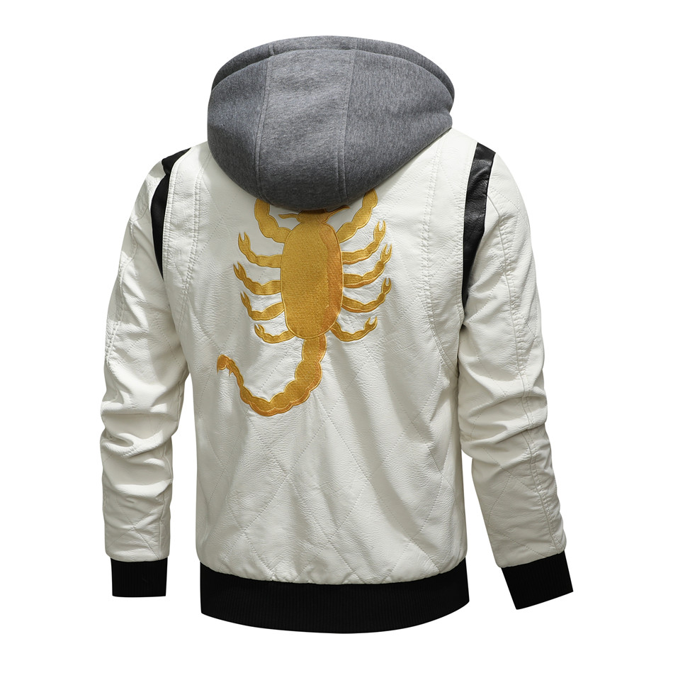 Blanco-bordado-Sudadera con capucha